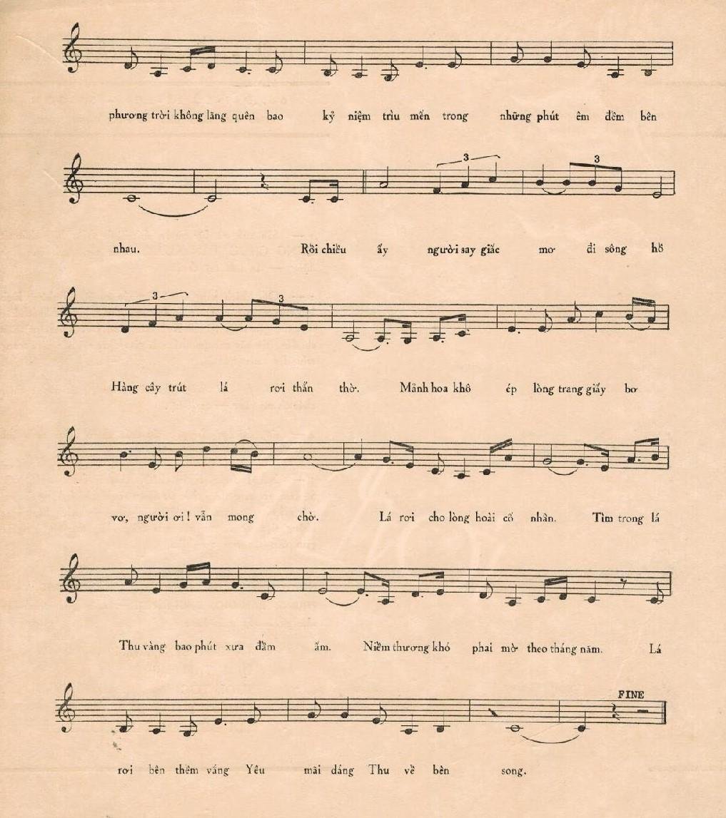 Sheet nhạc Lá Rơi Bên Thềm 2